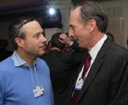 James Gorman (right) talking with FT Editor Lionel Barber