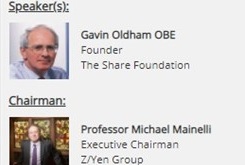 .. speakers include Gavin Oldham and Michael Mainelli