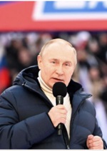  The sight of Putin trying to use mass charisma to stir his Russian ‘supporters’ in Moscow’s Luzhynik Stadium last week ..