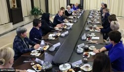 The images of Putin meeting with women who have lost husbands and sons during his invasion of Ukraine are sickening ..