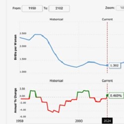 His comments may have been prompted by the collapse in Italian fertility rates to just 1.3 birth per woman: well below the 2.1 needed for a stable population.