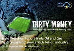 .. and the New Weather Institute has published a report showing how fossil fuel giants are using sport sponsorship in order to divert our attention from the need to address climate change. 