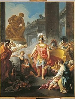 Alexander the Great resolves the Gordian Knot